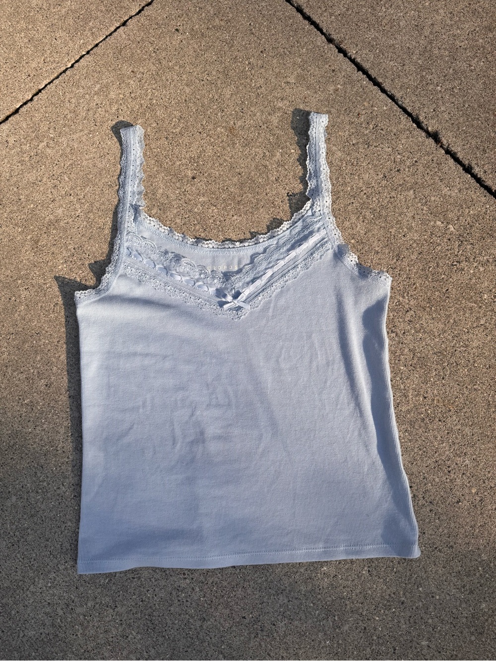 Aeropostale Light Blue Lace-Trim Camisole